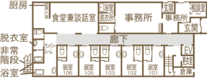 メディホス韮崎1階平面図